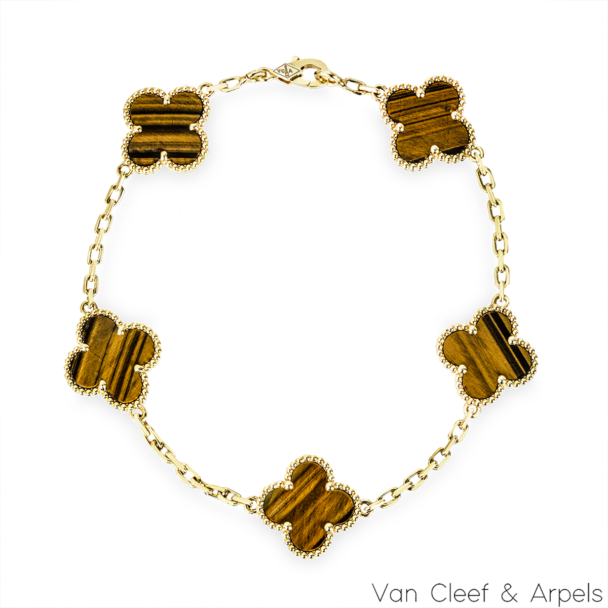 Van Cleef and Arpels Tigers Eye Vintage Alhambra Bracelet VCARD35600